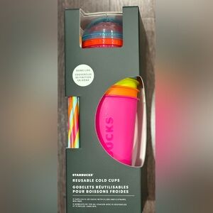 Starbucks Reusable Cold Cups with dome lids NWT